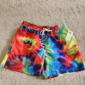 Polo by Ralph Lauren Tie-Dye Swim Trunks - Red, Blue, Yellow